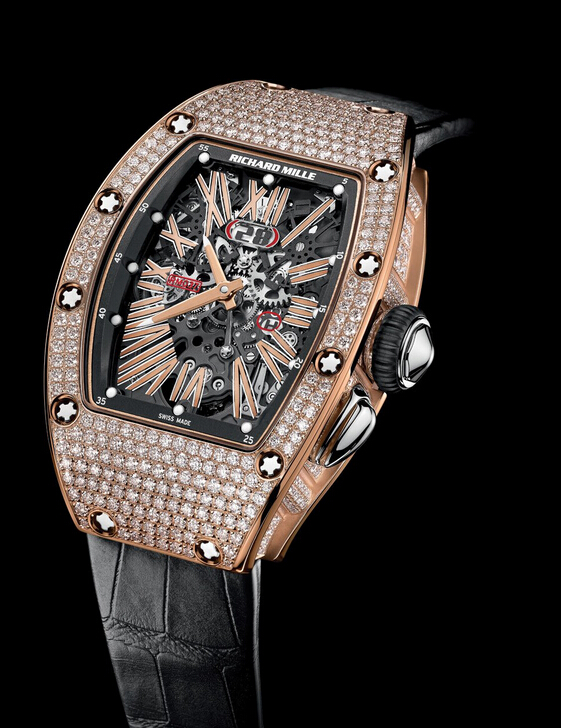 Replica Richard Mille RM 037 Red Gold Women Watch